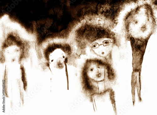 Generated image from original hand-drawn figures
