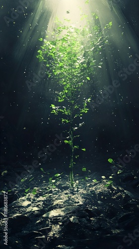 A Sapling's Rebirth: Hope in the Darkness