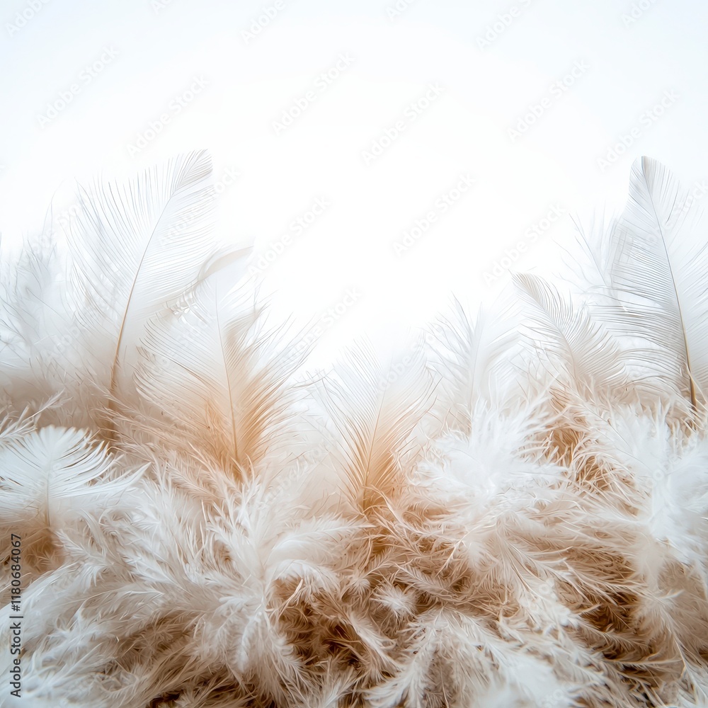 Soft White Beige Feathers Light Background Fluffy Texture Dreamy Airy Elegant Gent Soft White Beige Feathers Light Background Fluffy Texture Dreamy Airy Elegant Gent