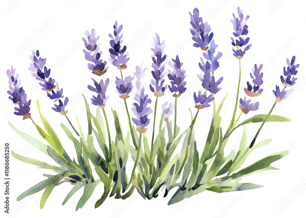 Naklejka premium PNG Lavender lavender illustration watercolor.