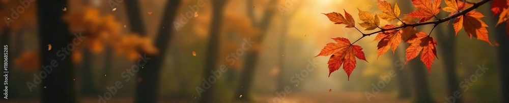 A single leaf falls from a bare tree in autumn, nature's cycle, autumn, bare tree A single leaf falls from a bare tree in autumn, nature's cycle, autumn, bare tree
