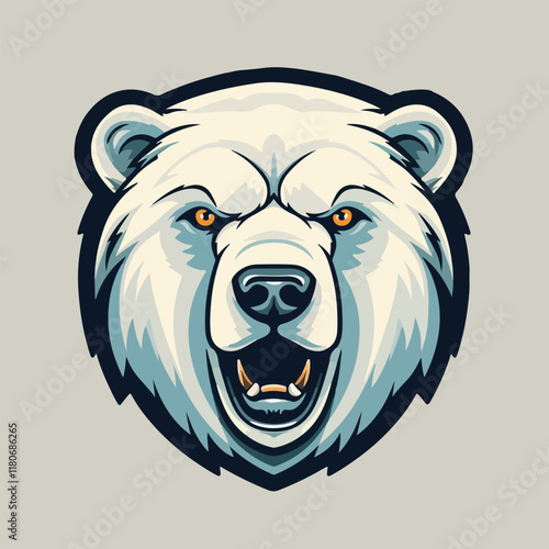 Polar Bear Head Sports Mascot Logo vector illustration