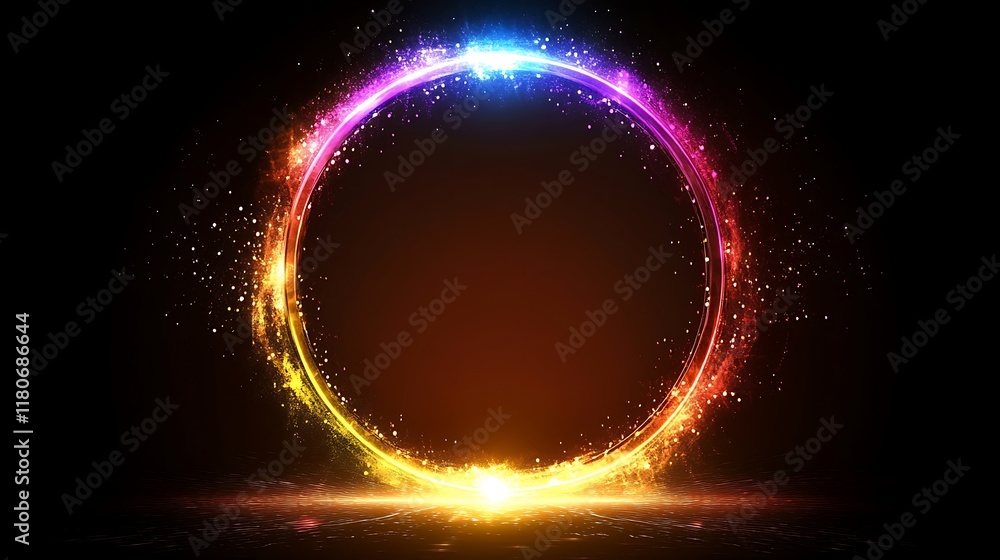 Radiant Colorful Ring Abstract Light Design Radiant Colorful Ring Abstract Light Design
