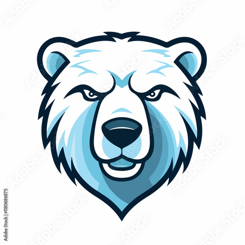 Polar Bear Head Sports Mascot Logo vector illustration