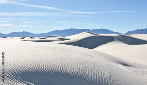Fototapeta Naklejka Na Ścianę i Meble -  Gypsum sand dunes at White Sands National Park, New Mexico.