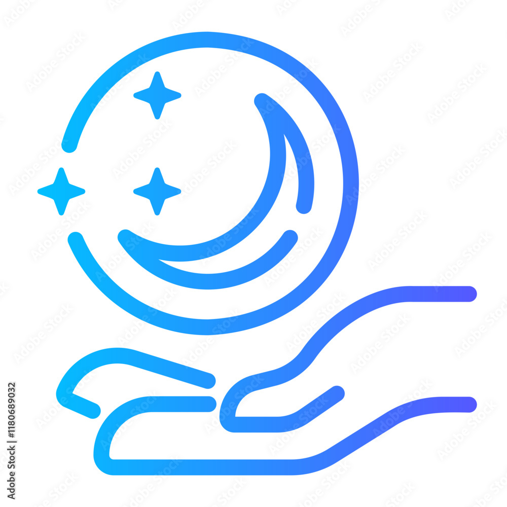 Naklejka premium crystall ball Line Gradient Icon