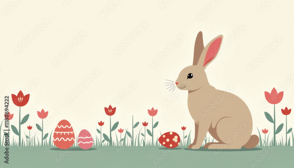 Obraz premium Minimalist Easter Illustration - Simple Design