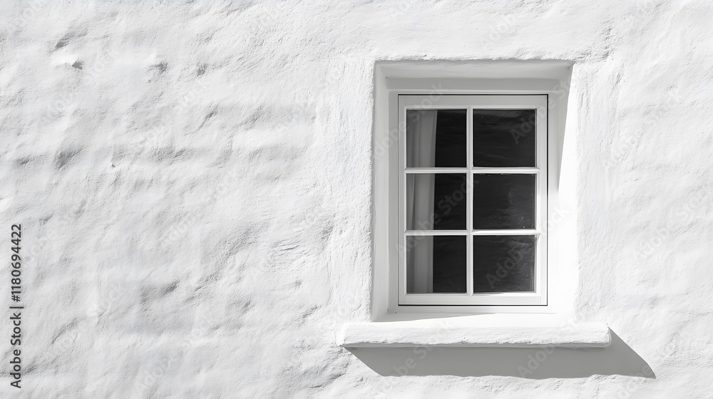 Fototapeta premium A smooth white window with a simple frame, bringing in light from outside.