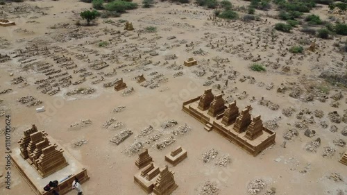 Majestic Aerial Views of Chaukhandi Tombs photo