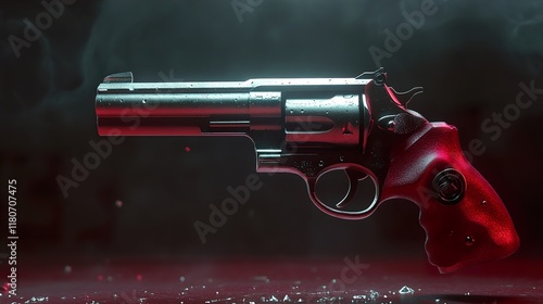 Close-up of a Revolver: Power, Danger, and Control photo