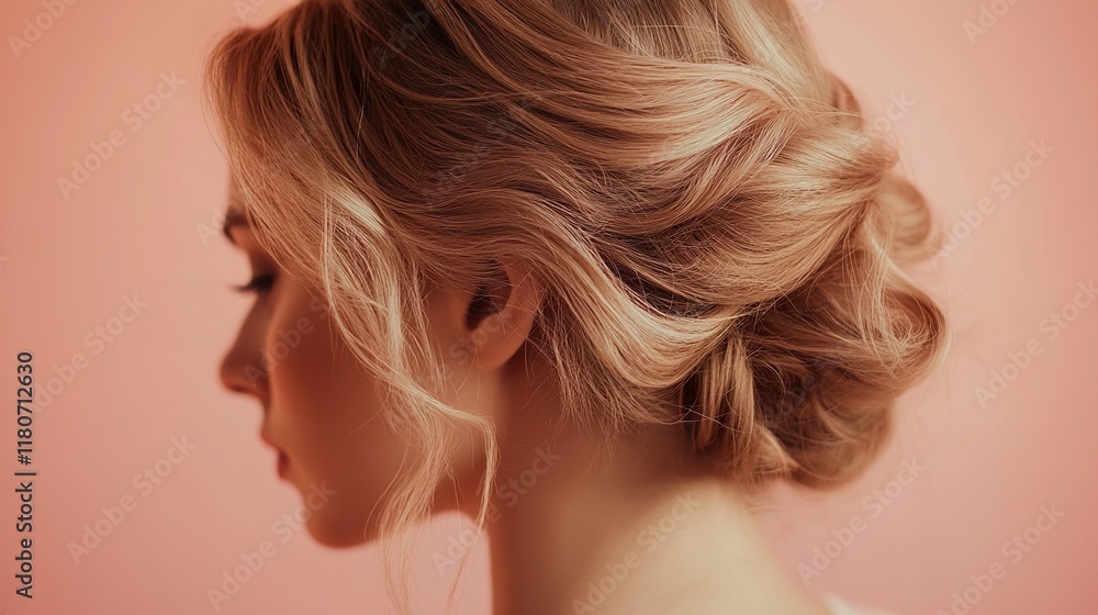 Blonde Woman with Romantic Updo Hairstyle Blonde Woman with Romantic Updo Hairstyle
