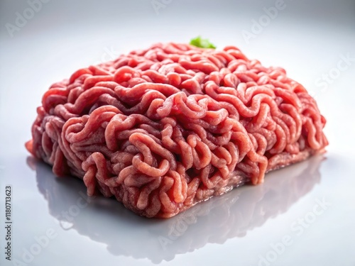 Wallpaper Mural Isolated minced meat, surreal textures, stark white backdrop; artistic food photography. Torontodigital.ca