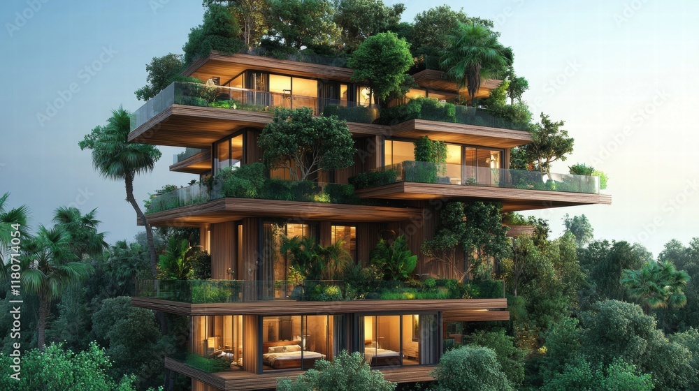 Modern Sustainable Architecture with Green Balcony Gardens Modern Sustainable Architecture with Green Balcony Gardens