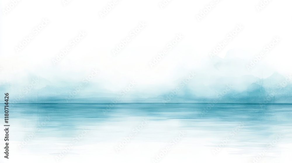 Fototapeta premium A blue ocean with a white background