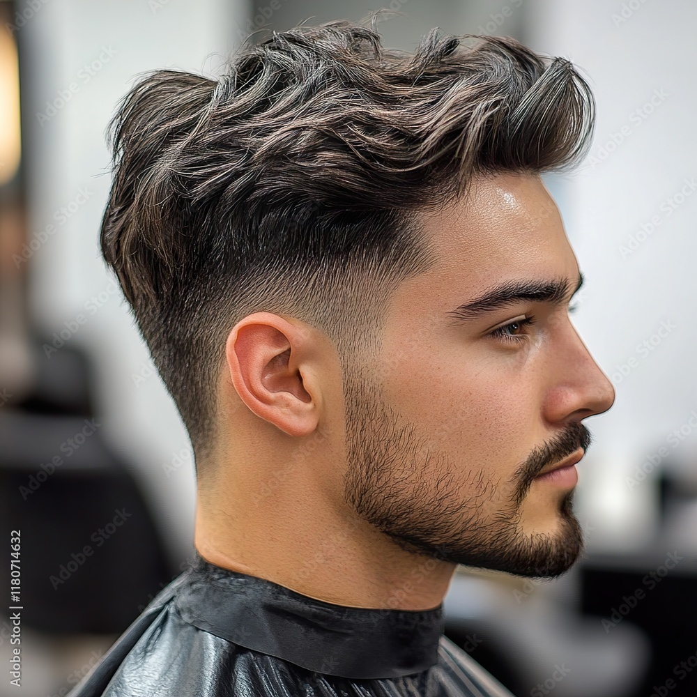 Fototapeta premium Modern Men's Hairstyle: A Guide to the Perfect Cut