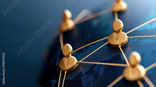 People Connected by Networking Concept on a Global Map Background photo