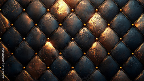 Dark bronze and black tufted upholstery texture. photo