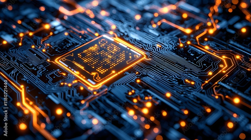 Glowing Cybernetic Patterns with Neon Accents on Abstract Circuit Board Background Futuristic digital technology electronic hardware and intelligence concept Glowing Cybernetic Patterns with Neon Accents on Abstract Circuit Board Background Futuristic digital technology electronic hardware and intelligence concept