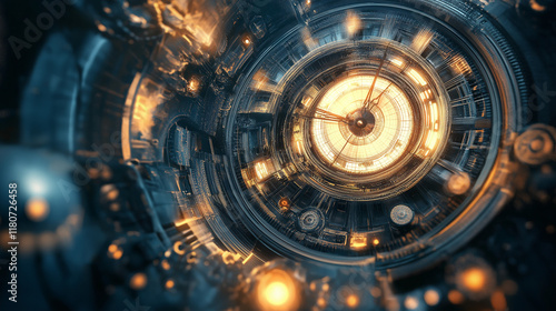 Wallpaper Mural Futuristic Timekeeping : A Glimpse into Steampunk Technology Torontodigital.ca