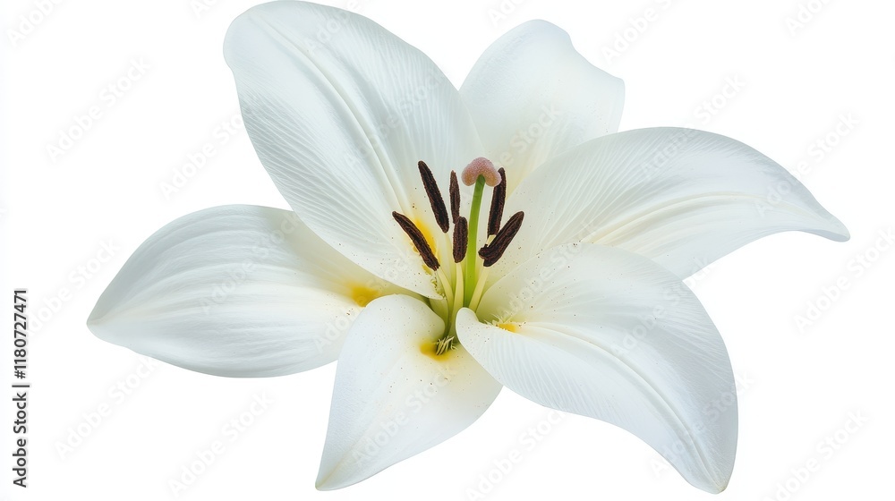 A white flower with a yellow center A white flower with a yellow center