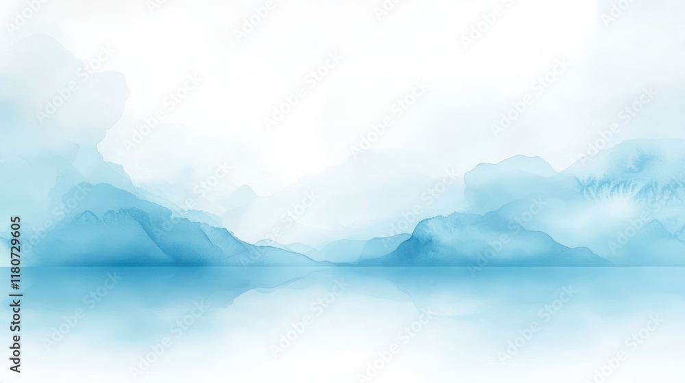 Fototapeta premium A blue sky with mountains in the background