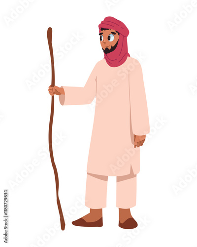 bedouin man with stick
