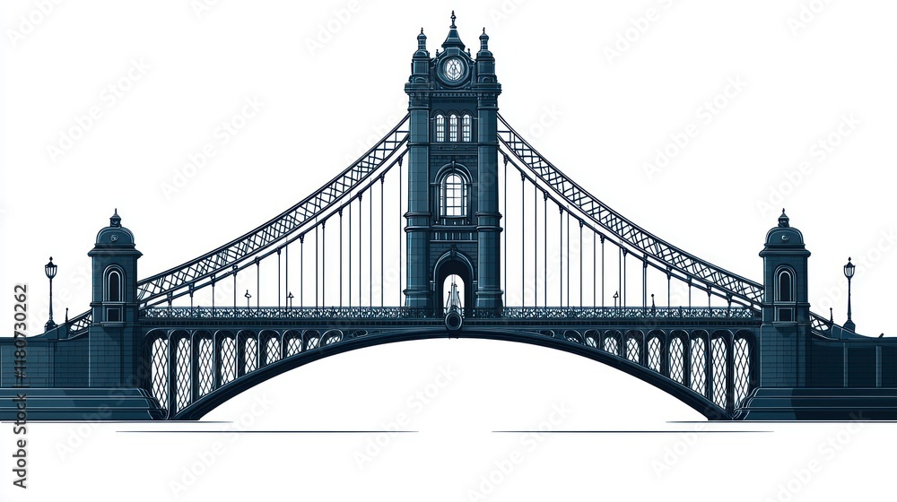 Obraz premium Majestic Suspension Bridge: Architectural Marvel