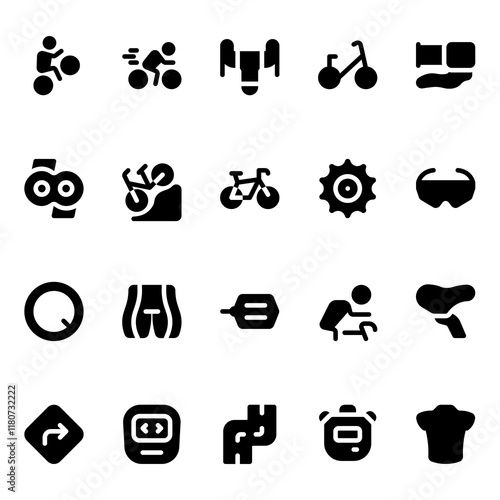 cycling solid style, perfect for user interface projects