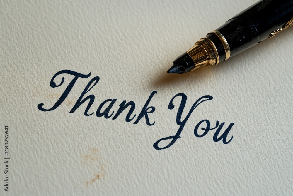 Elegant Thank You Note with Fountain Pen Elegant Thank You Note with Fountain Pen