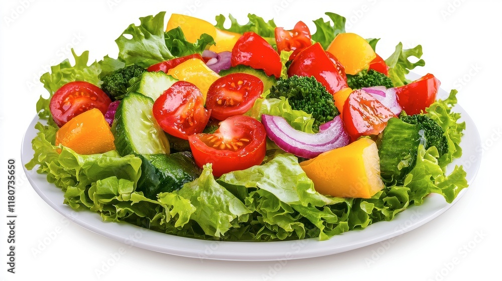 Fresh and Colorful Garden Salad with Variety of Vegetables and Fruits Fresh and Colorful Garden Salad with Variety of Vegetables and Fruits