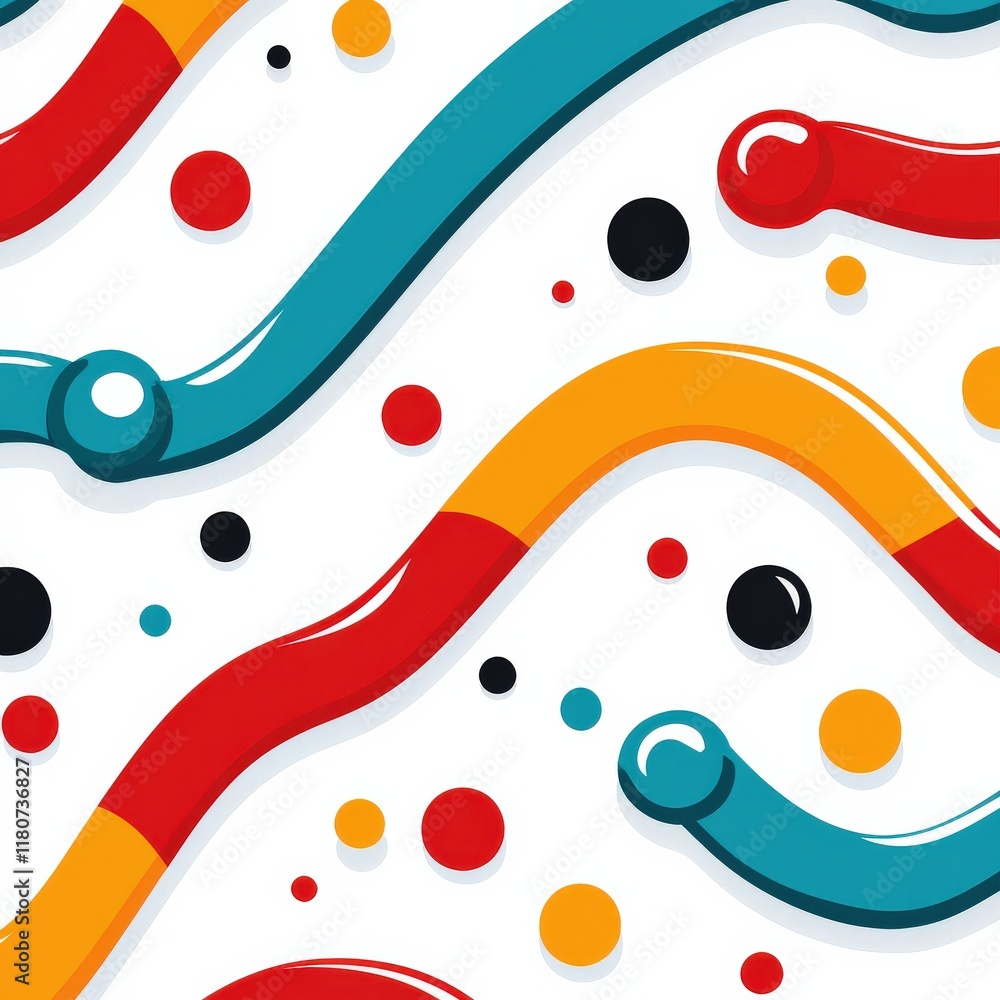 A vibrant abstract design featuring colorful wavy lines and circles, creating a playful and dynamic visual. A vibrant abstract design featuring colorful wavy lines and circles, creating a playful and dynamic visual.
