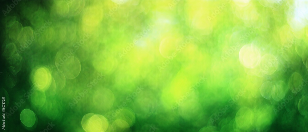 Obraz premium Abstract green bokeh background evokes the fresh and vibrant feel of a spring day. Generative AI