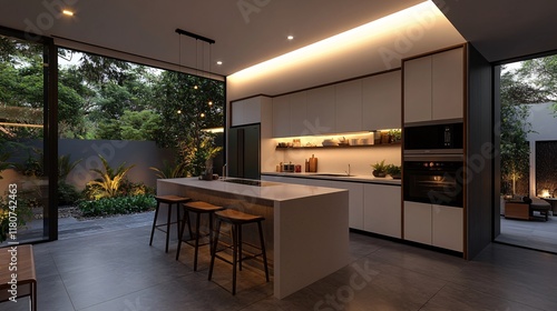 Wallpaper Mural Modern Luxurious Kitchen with Natural Lighting Torontodigital.ca