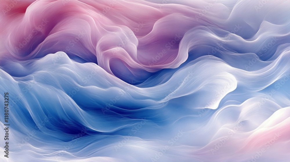 Obraz premium Abstract Pastel Swirls: Dreamy Blue and Pink Hues