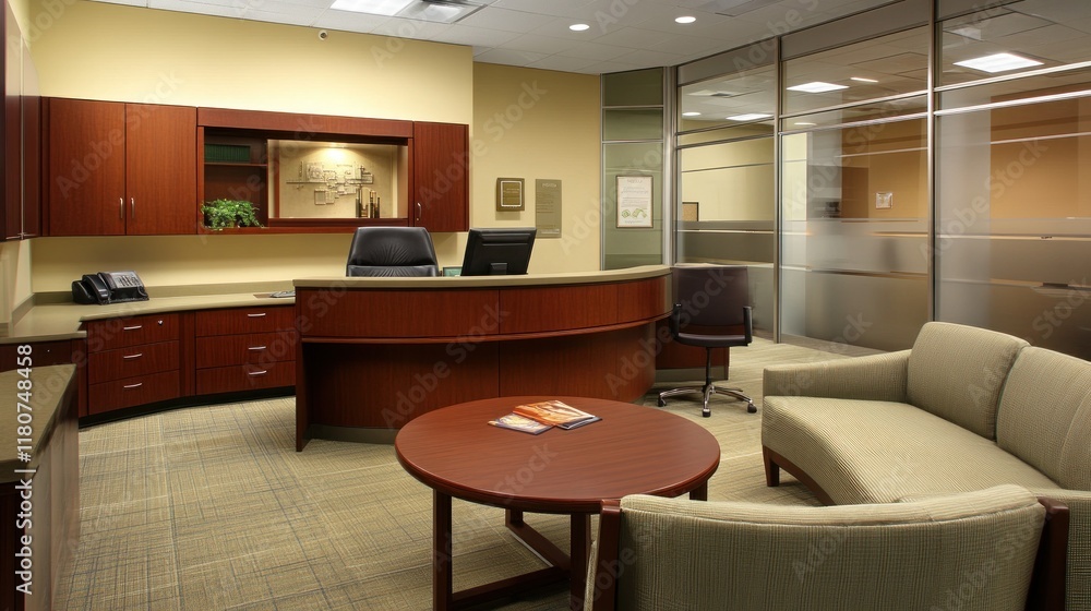 Modern office with a blend of traditional and contemporary elements, Modern office with a blend of traditional and contemporary elements,