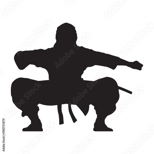 Ninja fighter silhouette vector illustration