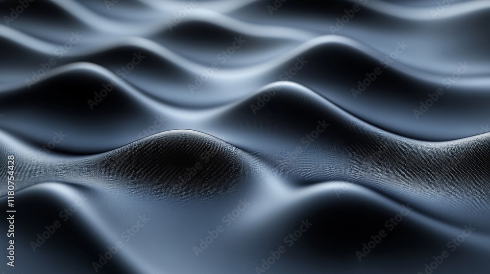 Obraz premium Abstract Dark Blue Wavy 3D Render Background