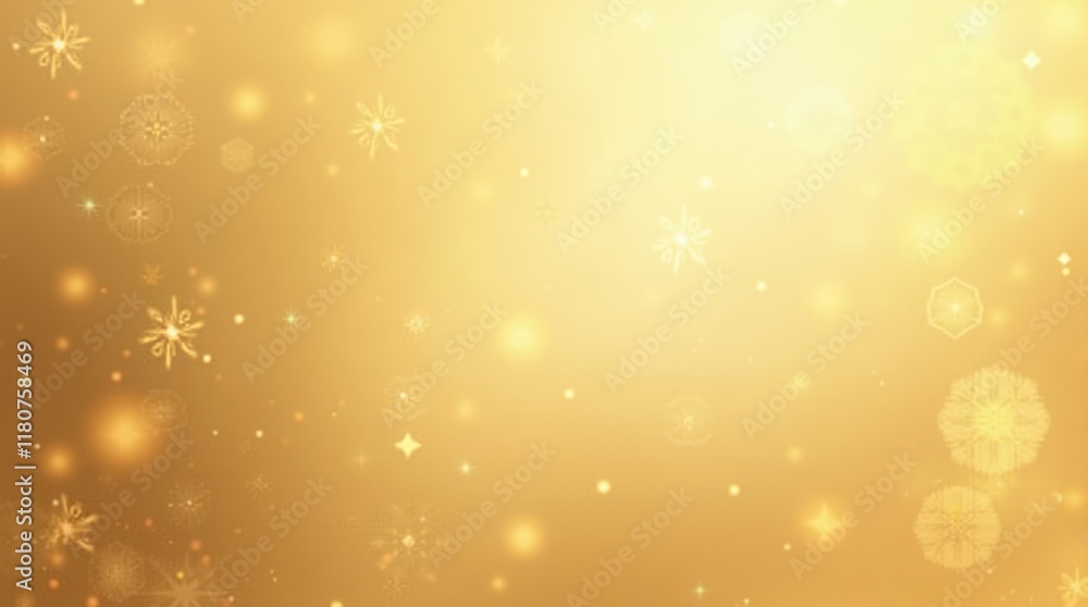 Golden Snowflakes: A Warm, Festive Background Golden Snowflakes: A Warm, Festive Background