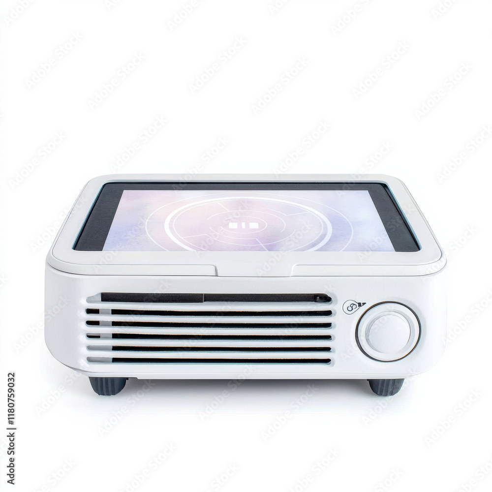 Fototapeta premium Compact digital projector with sleek design and modern features isolated design on white background