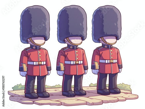 Three Royal Guards in Uniform photo