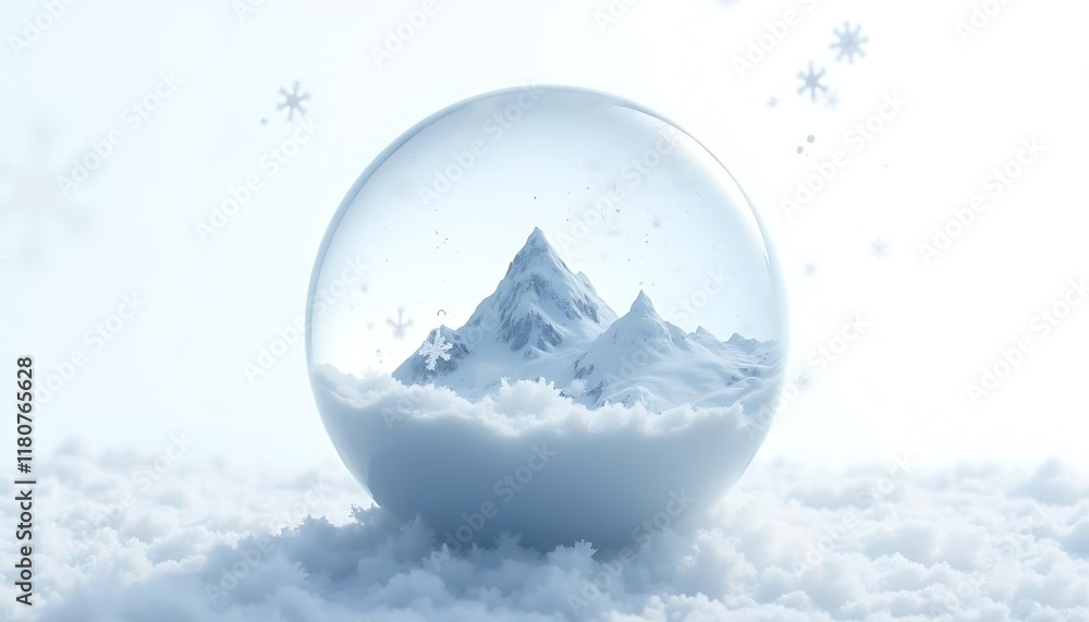 Winter Wonderland: Snow Globe Mountain Scene Winter Wonderland: Snow Globe Mountain Scene