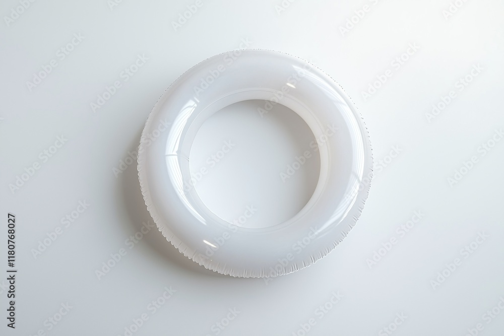 Isolated white plastic float ring from above for design printing. Isolated white plastic float ring from above for design printing.
