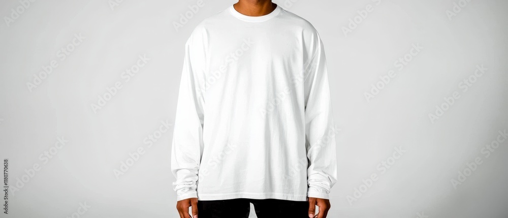 White Long Sleeve T Shirt Mockup Apparel Clothing Fashion Style Casual Menswear Des White Long Sleeve T Shirt Mockup Apparel Clothing Fashion Style Casual Menswear Des