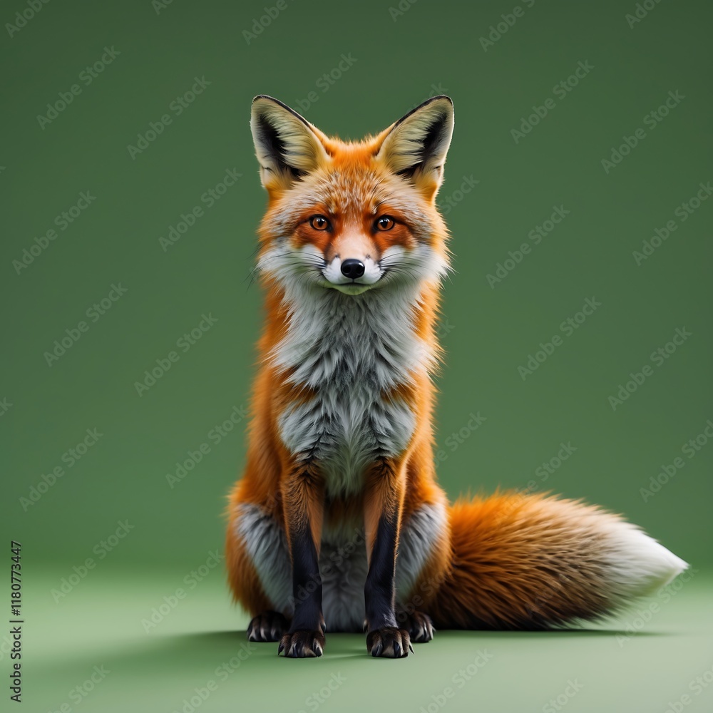 Fototapeta premium Majestic Red Fox Portrait: A Captivating Look at Wildlife