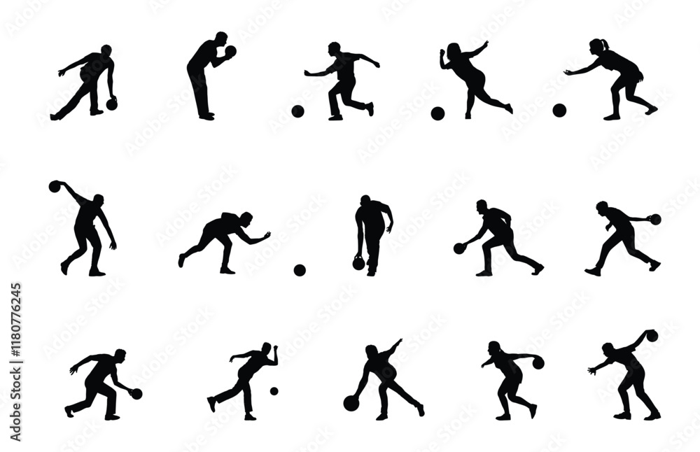Obraz premium Bowling silhouette vector