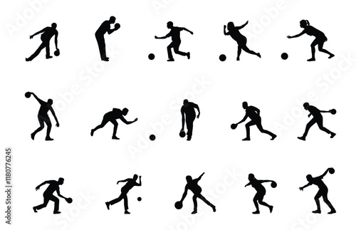 Bowling silhouette vector