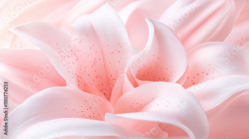 A close up of a pink flower with red spots