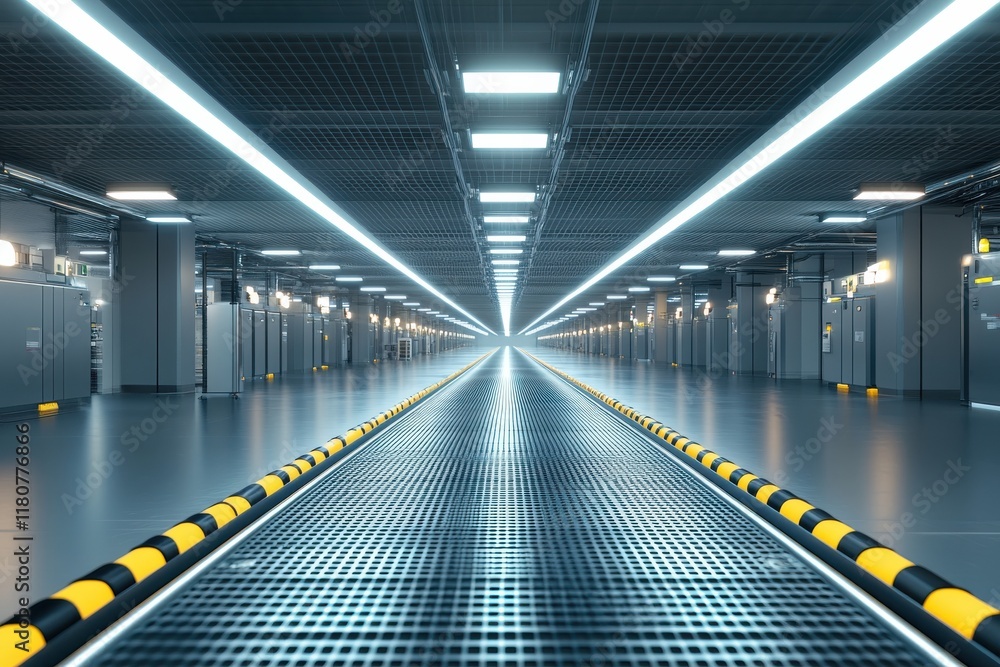Fototapeta premium Conveyor Belt in Modern Airport Setting