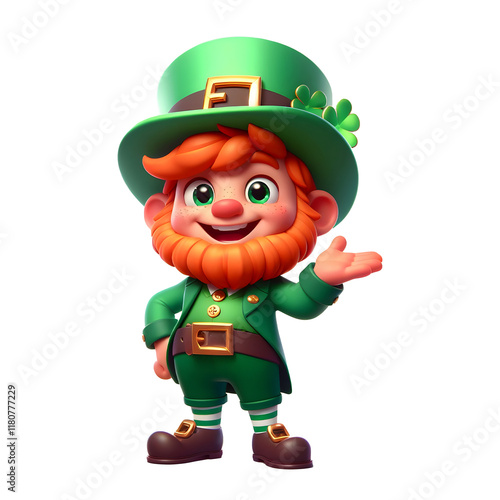 Wallpaper Mural Cute standing leprechaun 3d render transparent isolated background 07 Torontodigital.ca