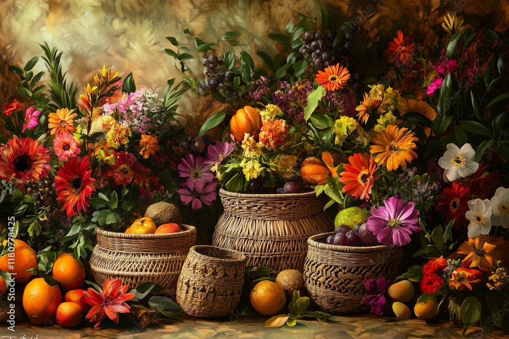 custom made wallpaper toronto digitalflowers in a basket